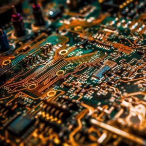 SQ close up computer with circuit board word circuit it copy