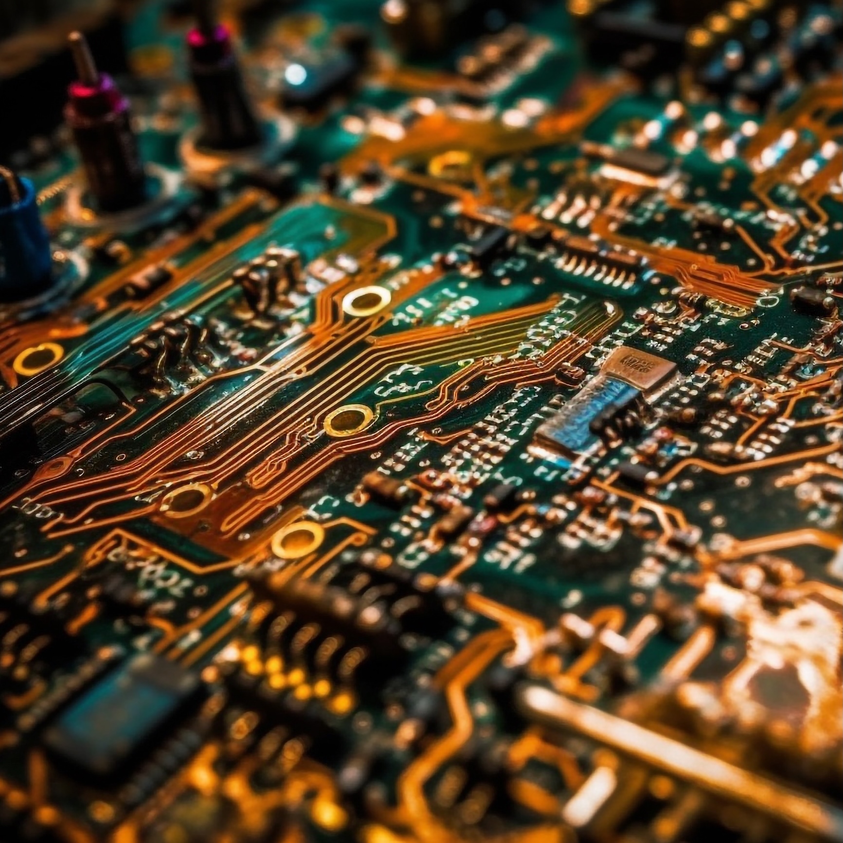 SQ close up computer with circuit board word circuit it copy