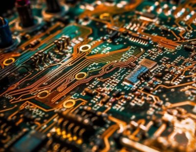 SQ close up computer with circuit board word circuit it copy